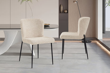 Stoel 'Lisa' Bouclé Beige (2/doos)