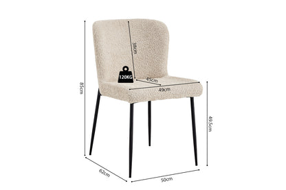 Stoel 'Lisa' Bouclé Beige (2/doos) - foto 10