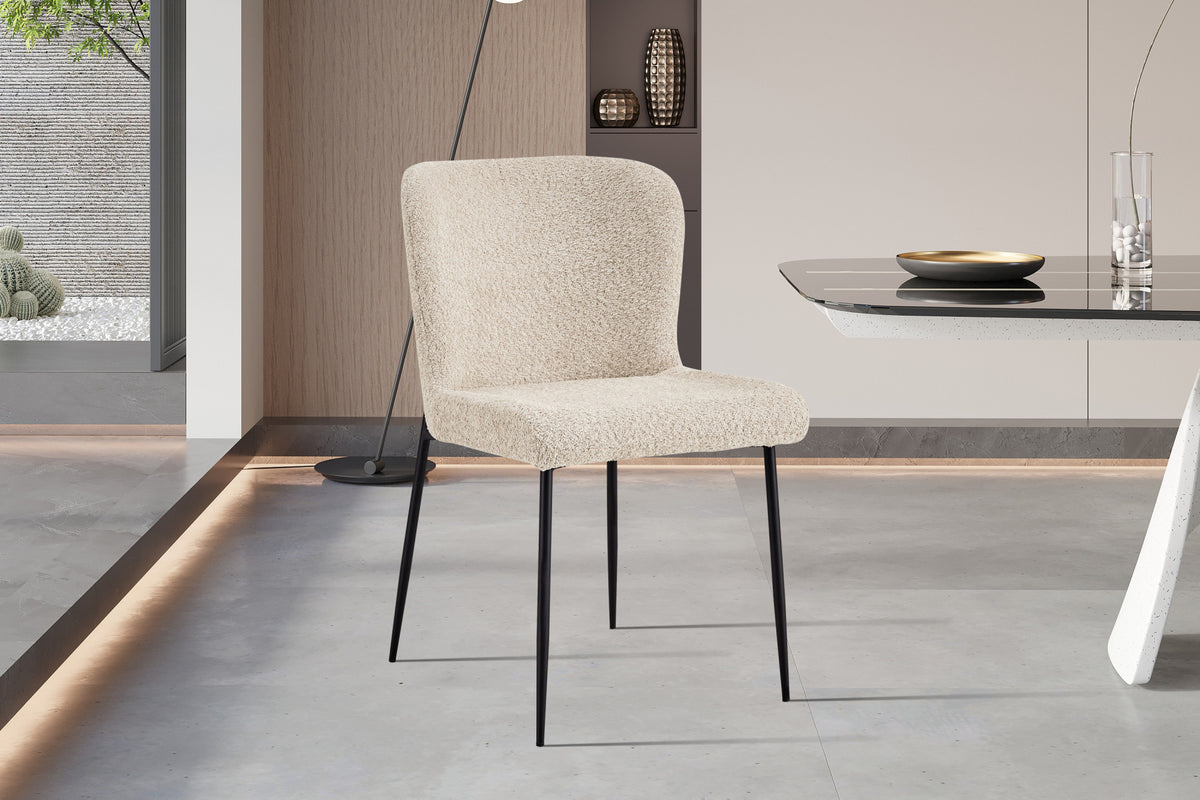 Stoel 'Lisa' Bouclé Beige (2/doos) - foto 2