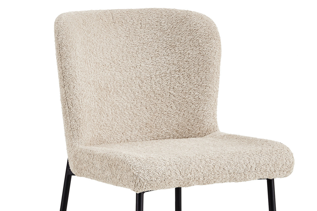Stoel 'Lisa' Bouclé Beige (2/doos) - foto 8