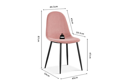 SALE - Stoel 'Boy' Fluweel Roze (4/doos) - foto 6