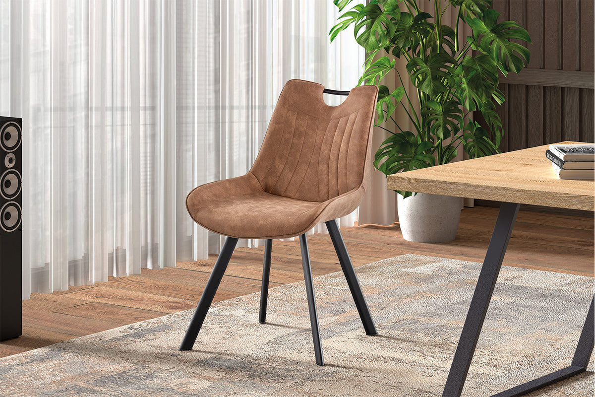 Stoel 'Pablo' Micro fiber PU Donkerbruin (2/doos) - foto 2