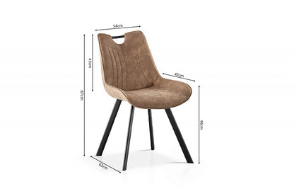 Stoel 'Pablo' Micro fiber PU Donkerbruin (2/doos) - foto 7