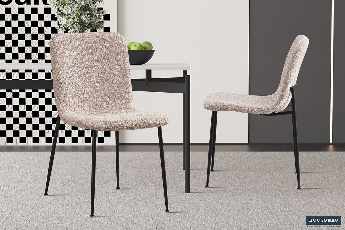 SALE - Stoel 'Alice' Bouclé Beige (2/doos)