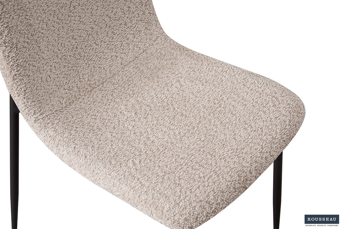 SALE - Stoel 'Alice' Bouclé Beige (2/doos) - foto 7
