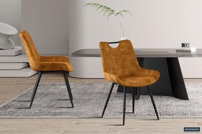 SALE - Stoel 'Nina' Fluweel Goud (2/doos)