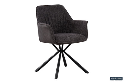 SALE - Stoel 'Lucie' Bouclé Grijs Rug PU Lichtgrijs (2/doos) - foto 4