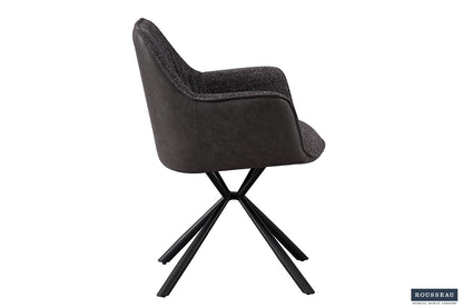 SALE - Stoel 'Lucie' Bouclé Grijs Rug PU Lichtgrijs (2/doos) - foto 5