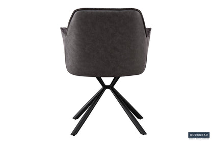 SALE - Stoel 'Lucie' Bouclé Grijs Rug PU Lichtgrijs (2/doos) - foto 6