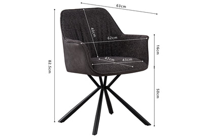SALE - Stoel 'Lucie' Bouclé Grijs Rug PU Lichtgrijs (2/doos) - foto 9