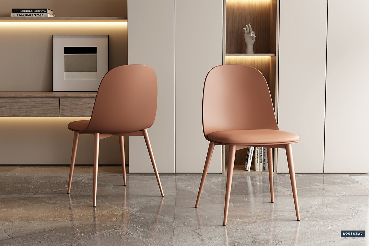 Stoel 'Jasmin' Zitting PP kussen PU Terracotta (2/doos)