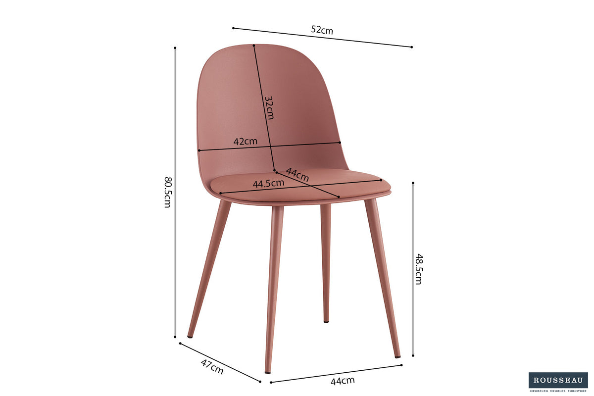 Stoel 'Jasmin' Zitting PP kussen PU Terracotta (2/doos) - foto 9