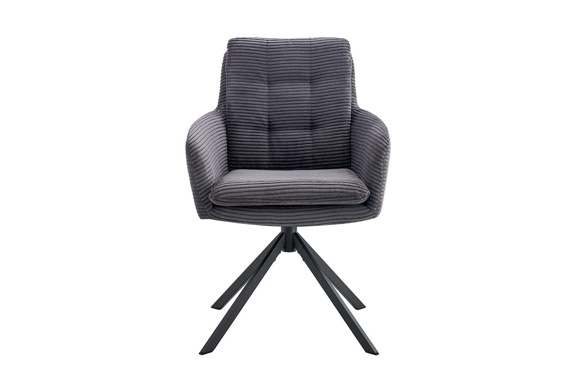 SALE - Stoel 'Luna' Draaibaar tot 0 Corduroy Fabb Hyper 16 Grijs (2/doos) - foto 4