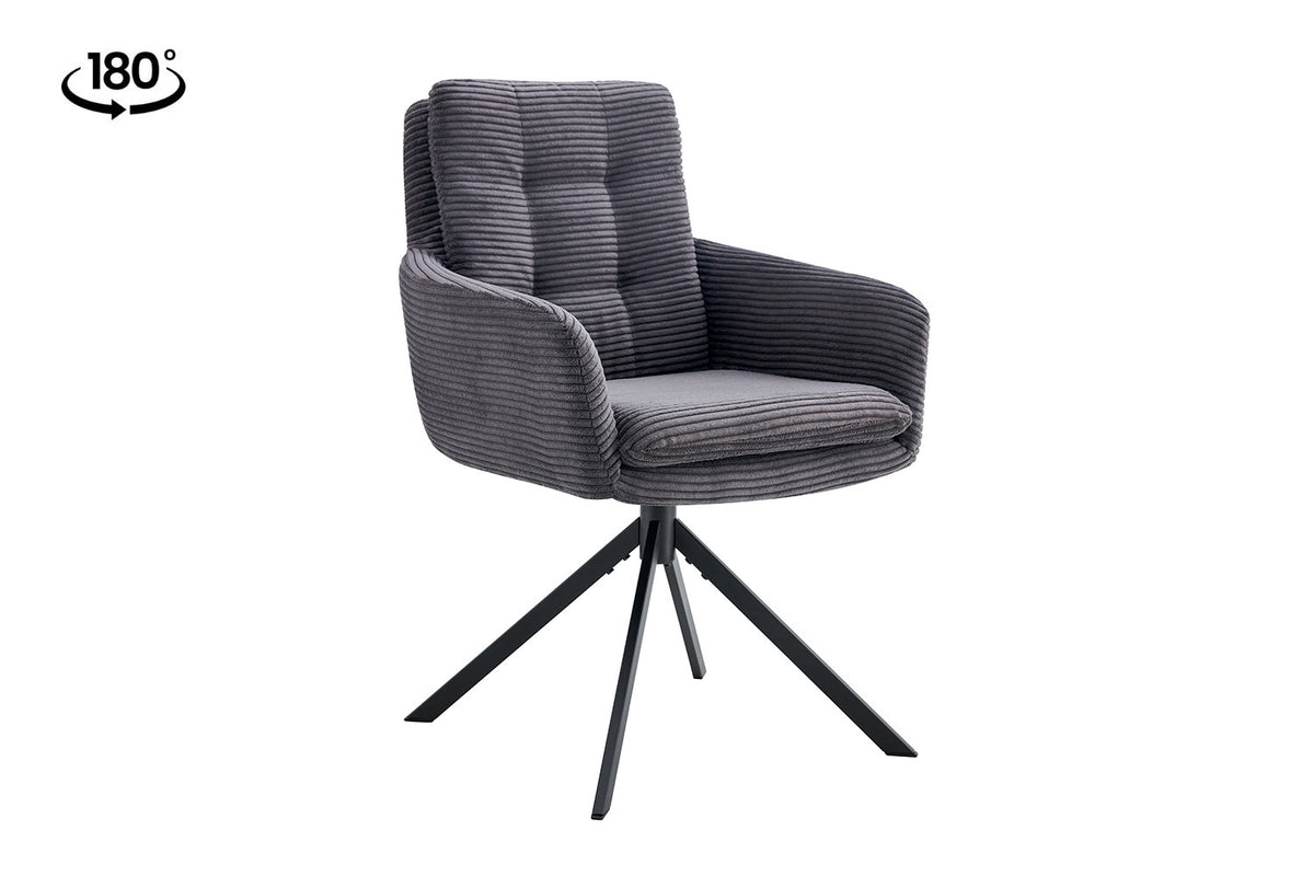 SALE - Stoel 'Luna' Draaibaar tot 0 Corduroy Fabb Hyper 16 Grijs (2/doos) - foto 5