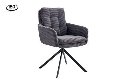 SALE - Stoel 'Luna' Draaibaar tot 0 Corduroy Fabb Hyper 16 Grijs (2/doos) - foto 5