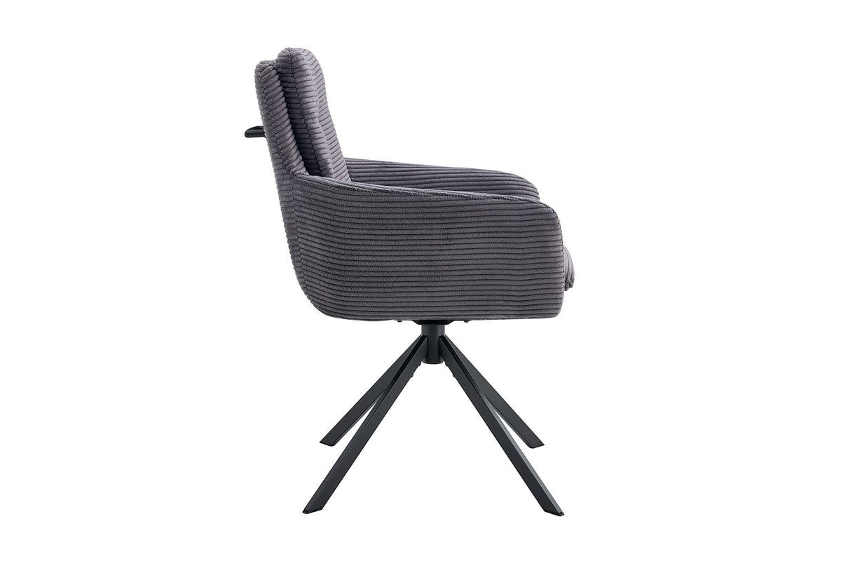 SALE - Stoel 'Luna' Draaibaar tot 0 Corduroy Fabb Hyper 16 Grijs (2/doos) - foto 6