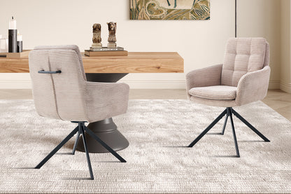 SALE - Stoel 'Luna' Draaibaar tot 0 Corduroy Fabb Hyper 38 Zand (2/doos)