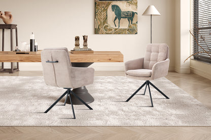 SALE - Stoel 'Luna' Draaibaar tot 0 Corduroy Fabb Hyper 38 Zand (2/doos) - foto 3