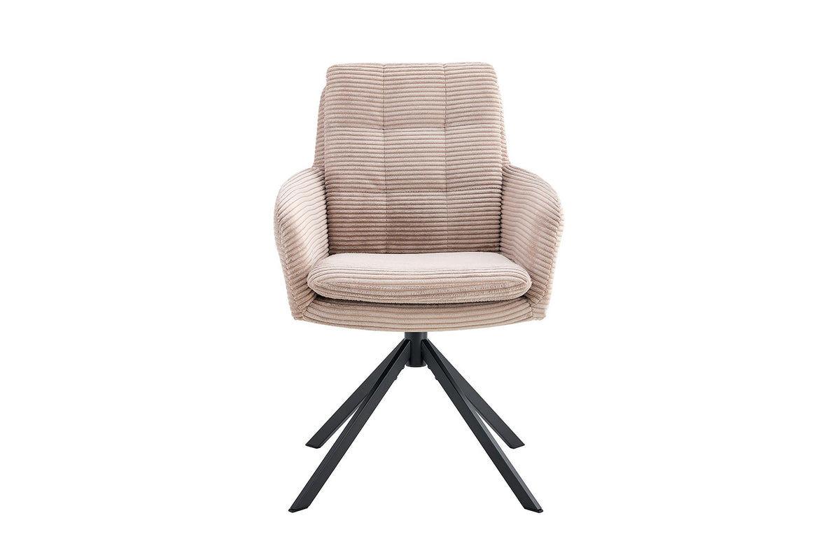 SALE - Stoel 'Luna' Draaibaar tot 0 Corduroy Fabb Hyper 38 Zand (2/doos) - foto 4