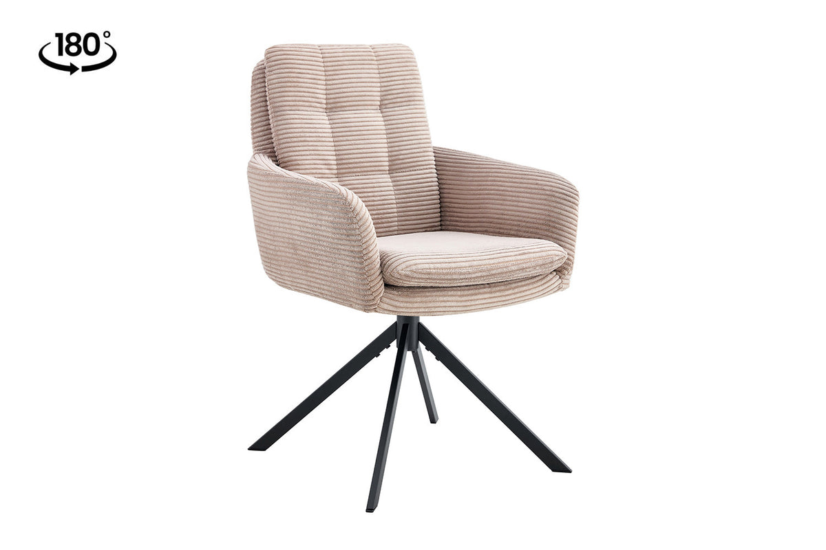 SALE - Stoel 'Luna' Draaibaar tot 0 Corduroy Fabb Hyper 38 Zand (2/doos) - foto 5