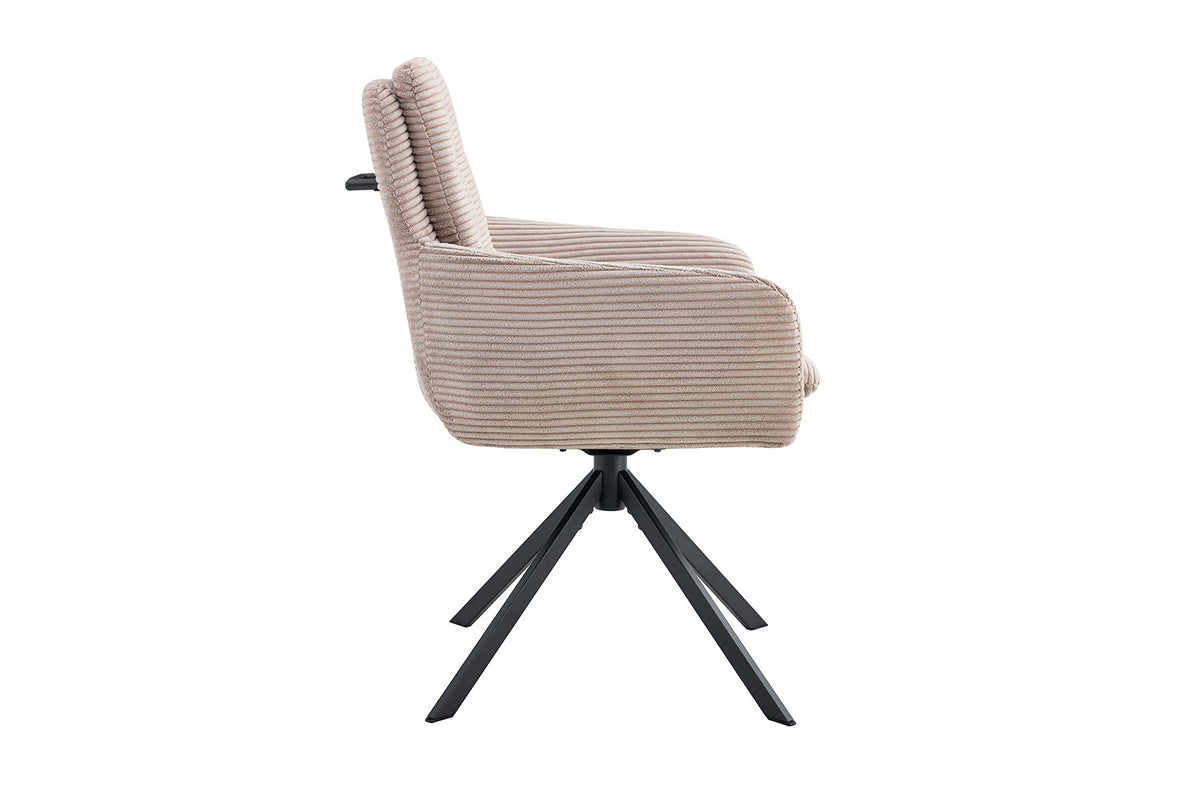 SALE - Stoel 'Luna' Draaibaar tot 0 Corduroy Fabb Hyper 38 Zand (2/doos) - foto 6