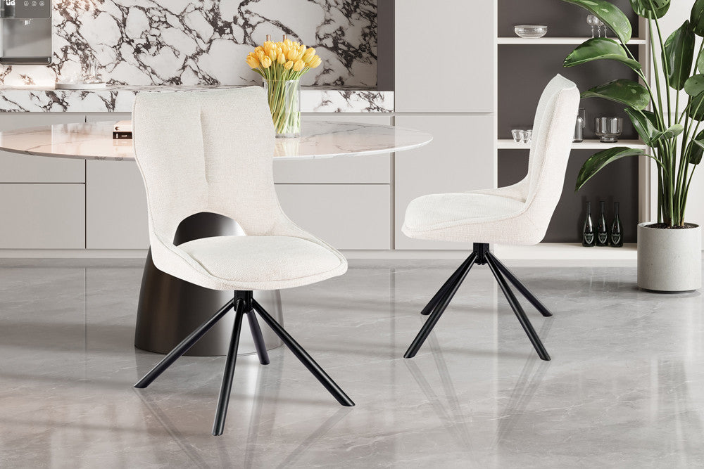 NEW - Stoel 'Mori' Draaibaar tot 0 Stof Ote Share 101 Beige (2/doos)