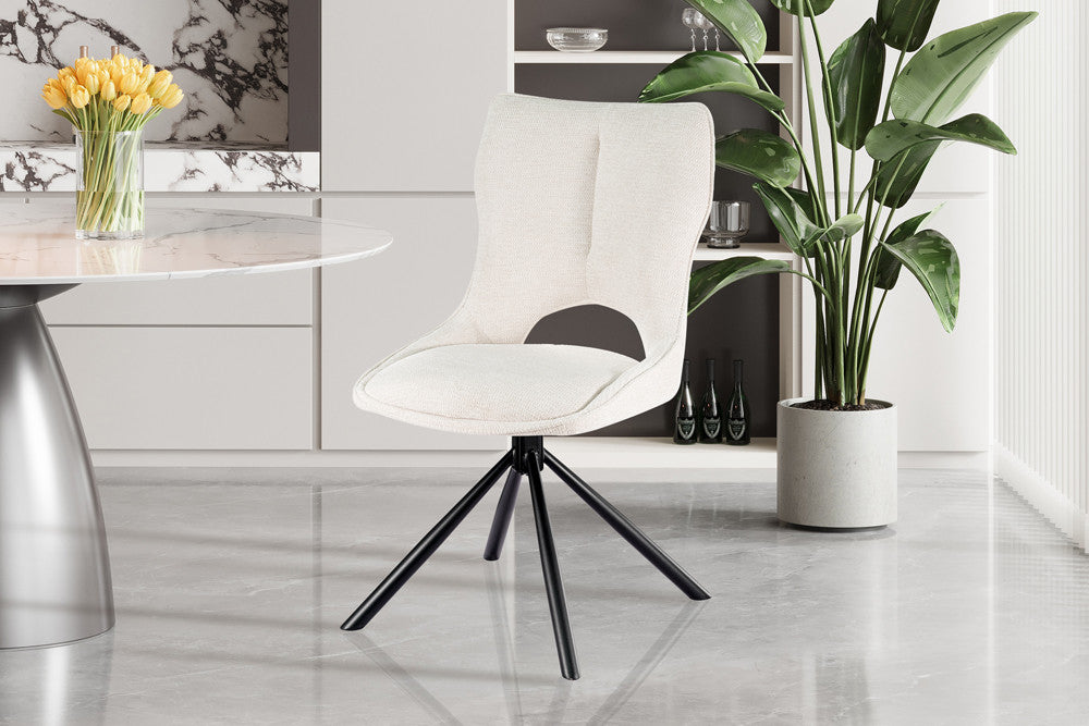 NEW - Stoel 'Mori' Draaibaar tot 0 Stof Ote Share 101 Beige (2/doos) - foto 2