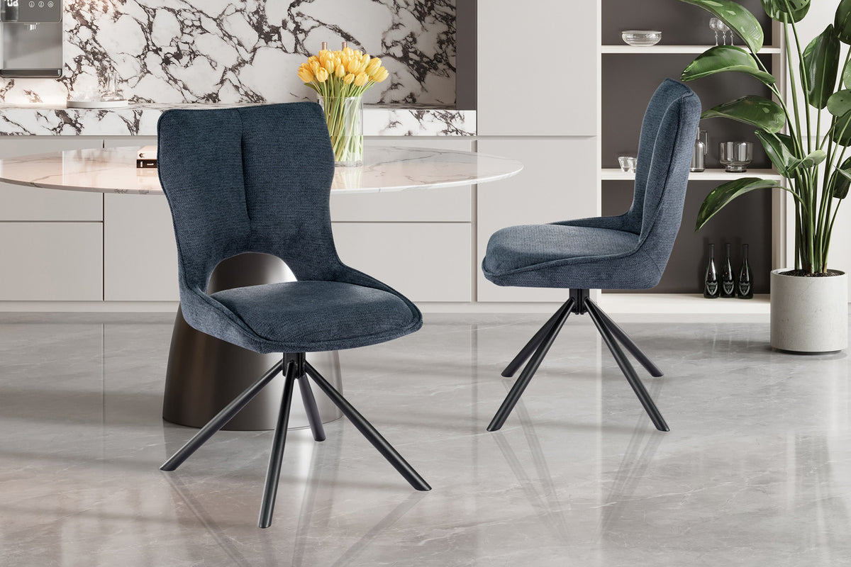 NEW - Stoel 'Mori' Draaibaar tot 0 Stof Ote Share 315 Blauw (2/doos)