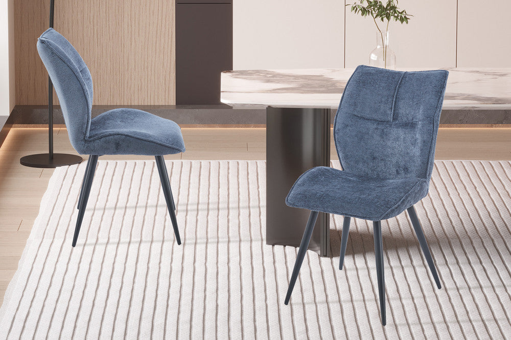 NEW - Stoel 'Faye' Stof Davis Perfect Harmony 77 Blauw (2/doos)