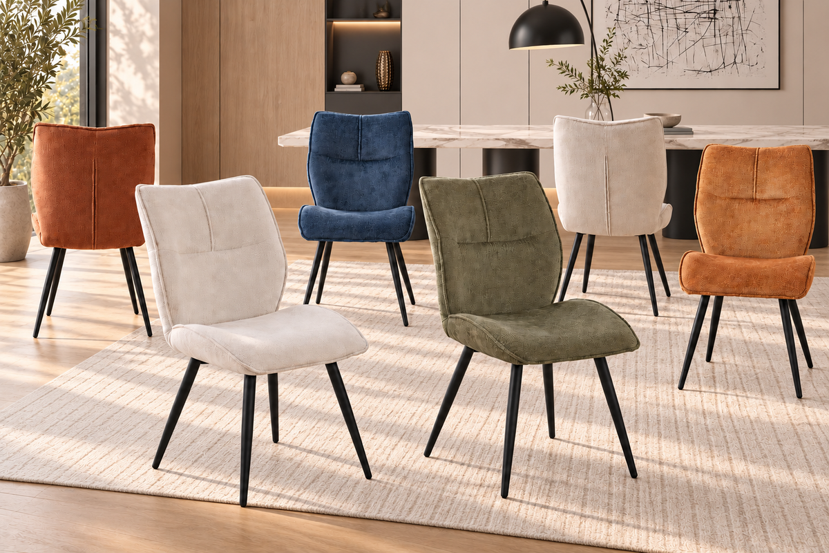 NEW - Stoel 'Faye' Stof Davis Perfect Harmony 52 Roest (2/doos) - foto 4
