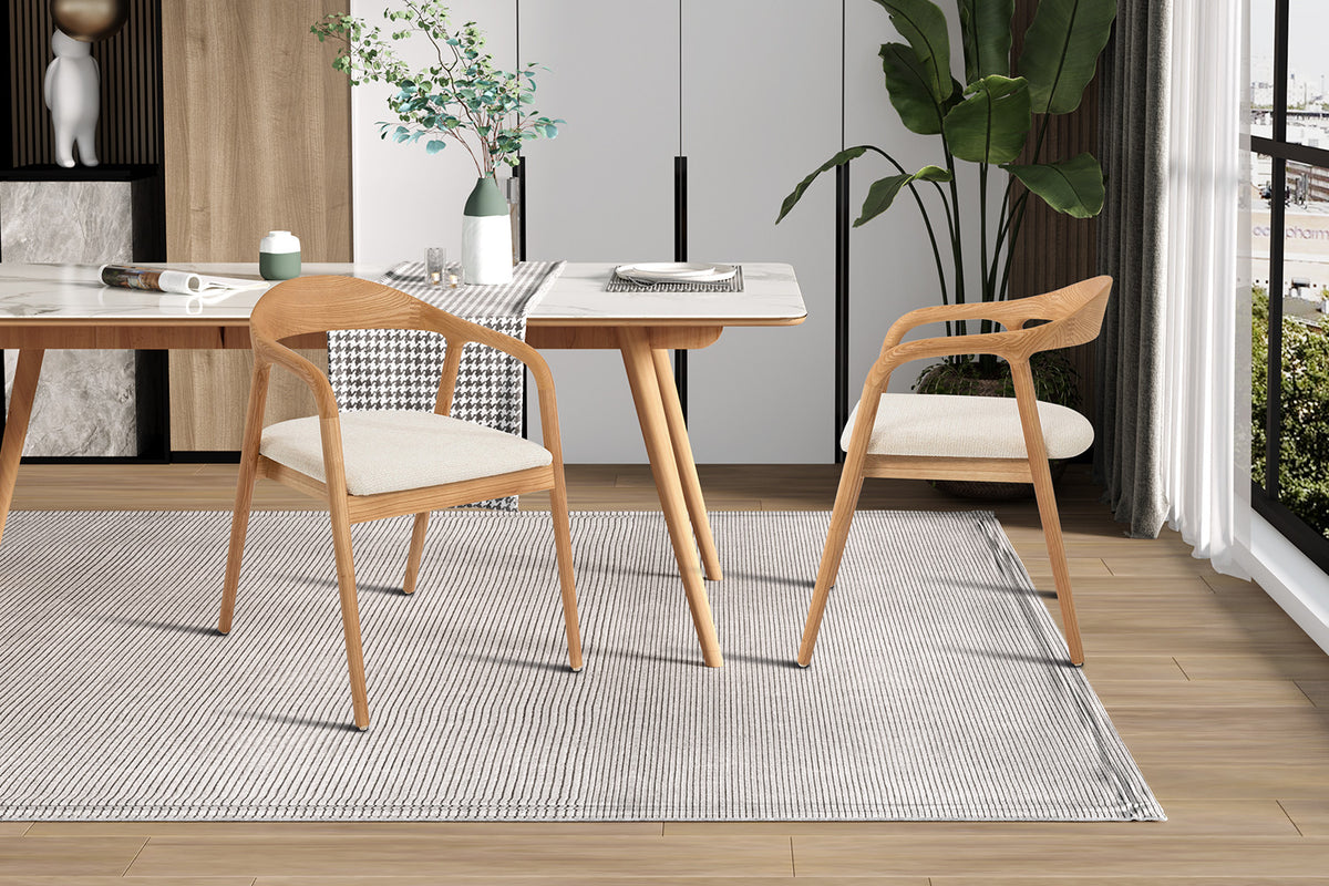 NEW - Stoel 'Claire' Essenhout Naturel Ote Milan 103 Beige Gemonteerd (2/doos)