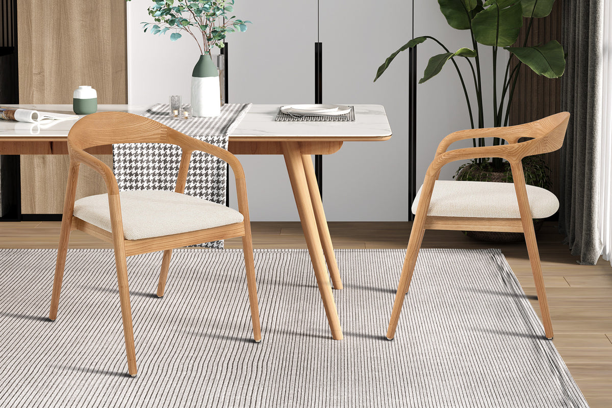 NEW - Stoel 'Claire' Essenhout Naturel Ote Milan 103 Beige Gemonteerd (2/doos) - foto 3