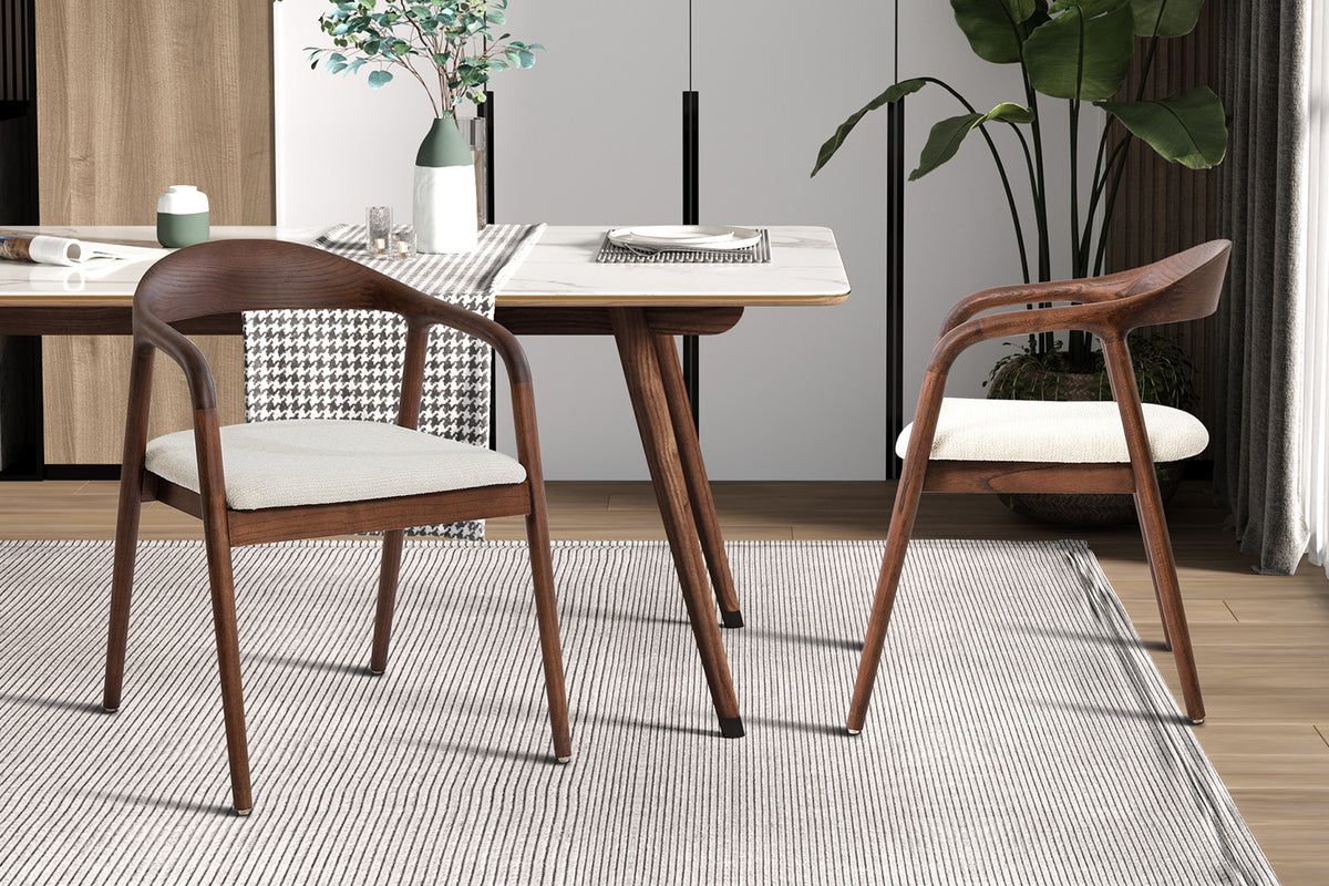 NEW - Stoel 'Claire' Essenhout Walnoot Ote Milan 103 Beige Gemonteerd (2/doos) - foto 3