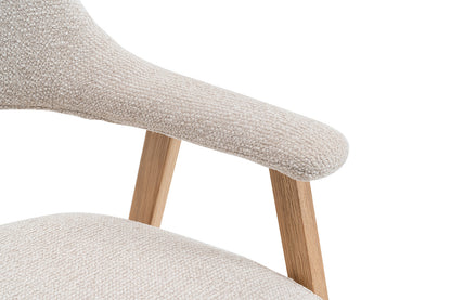 NEW - Stoel 'Coralie' Massieve Eik Stof Ote Milan 103 Beige (2/doos) - foto 15