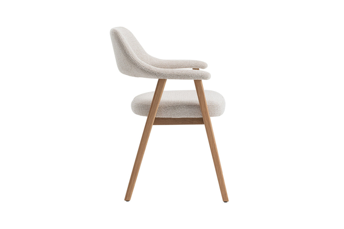 NEW - Stoel 'Coralie' Massieve Eik Stof Ote Milan 103 Beige (2/doos) - foto 7