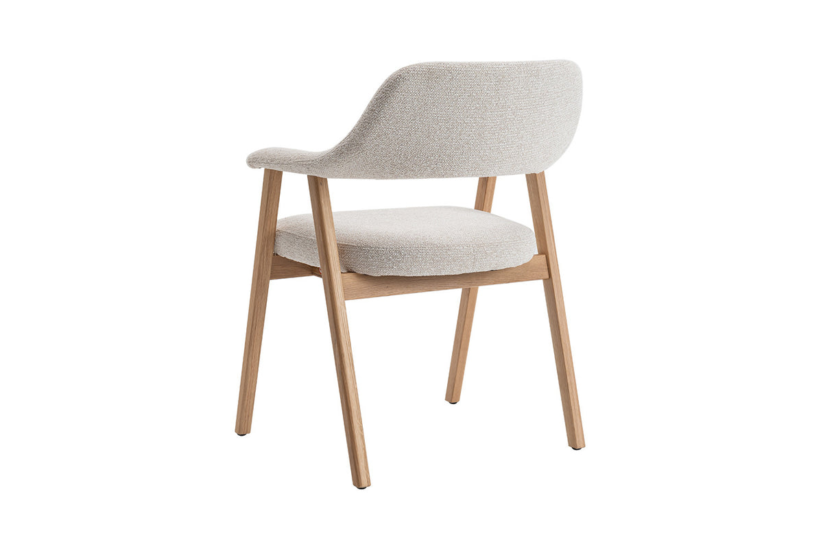 NEW - Stoel 'Coralie' Massieve Eik Stof Ote Milan 103 Beige (2/doos) - foto 8