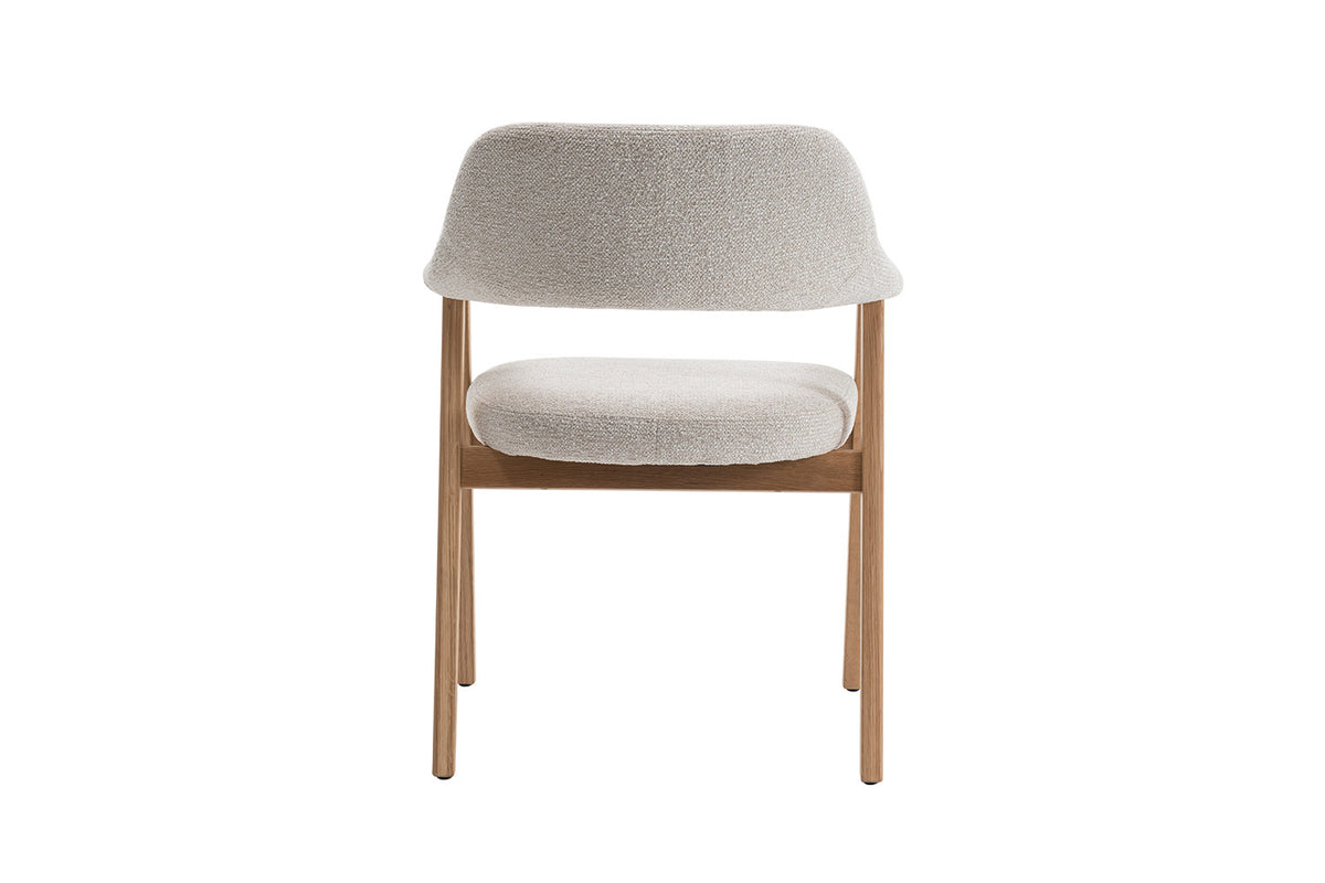 NEW - Stoel 'Coralie' Massieve Eik Stof Ote Milan 103 Beige (2/doos) - foto 9
