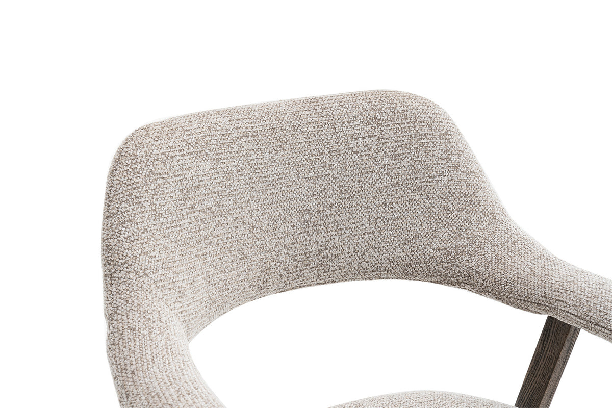 NEW - Stoel 'Coralie' Gerookte Massieve Eik Stof Ote Milan 130 Zand (2/doos) - foto 10