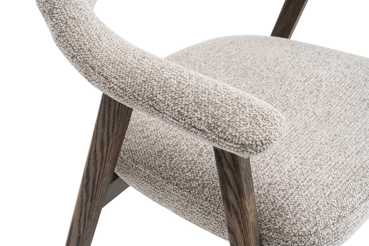 NEW - Stoel 'Coralie' Gerookte Massieve Eik Stof Ote Milan 130 Zand (2/doos) - foto 11