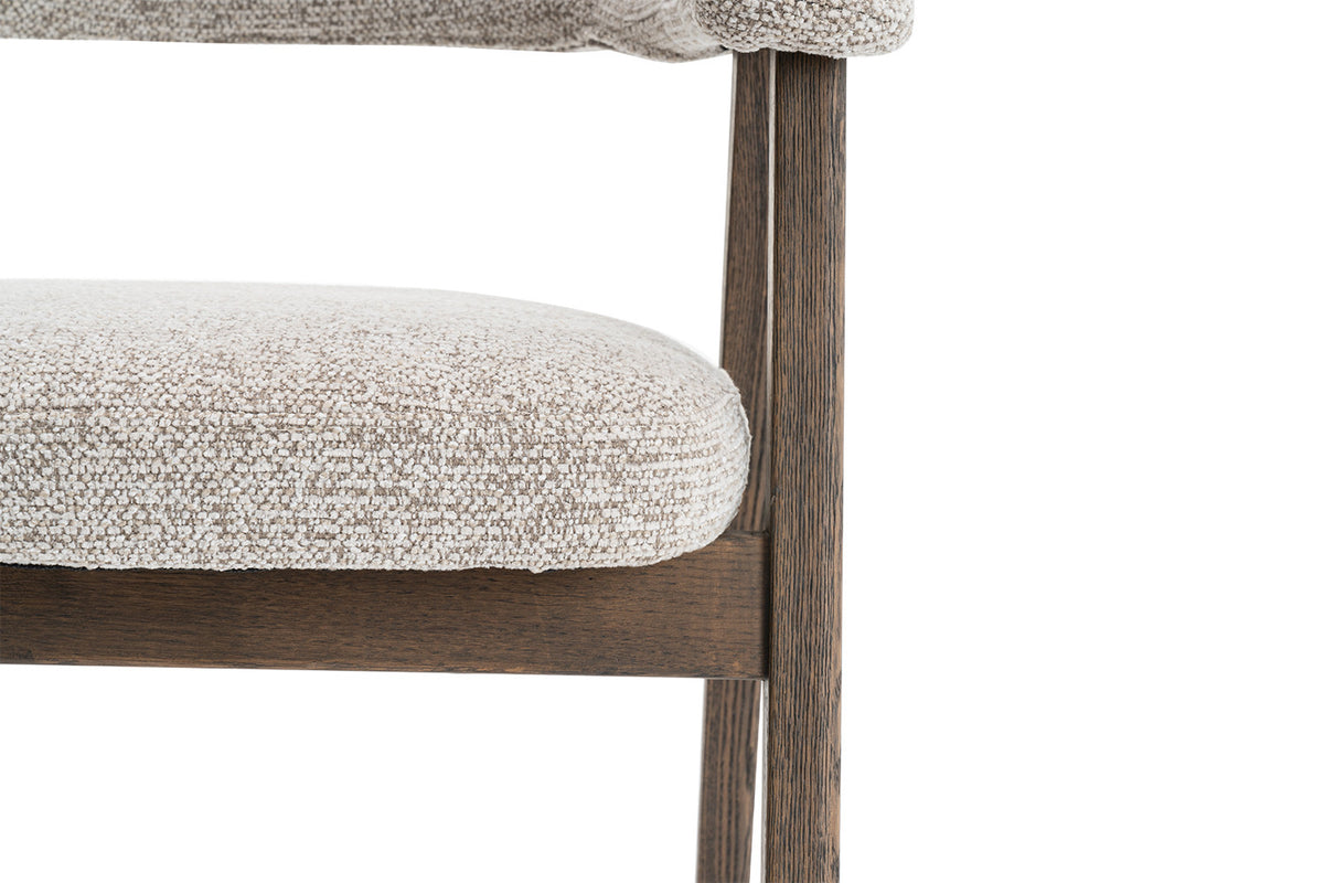 NEW - Stoel 'Coralie' Gerookte Massieve Eik Stof Ote Milan 130 Zand (2/doos) - foto 14
