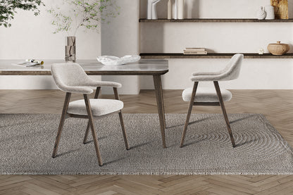 NEW - Stoel 'Coralie' Gerookte Massieve Eik Stof Ote Milan 130 Zand (2/doos) - foto 3