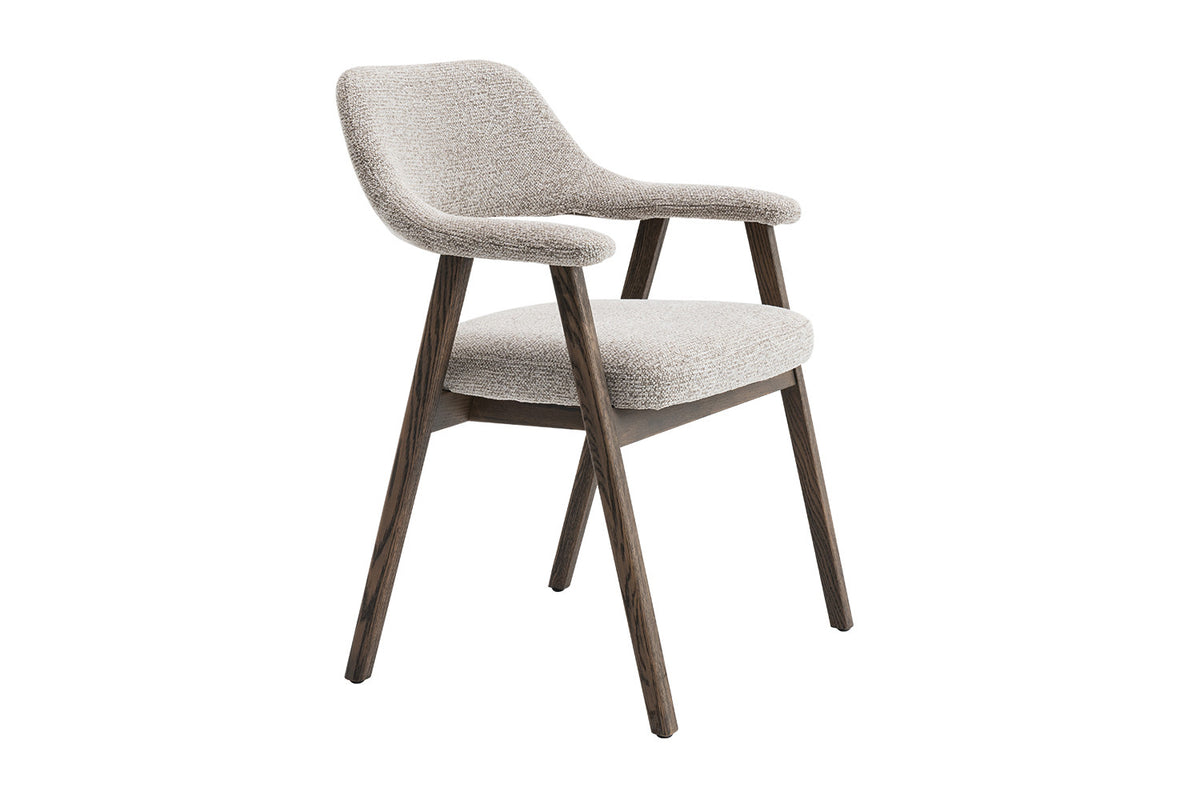 NEW - Stoel 'Coralie' Gerookte Massieve Eik Stof Ote Milan 130 Zand (2/doos) - foto 5