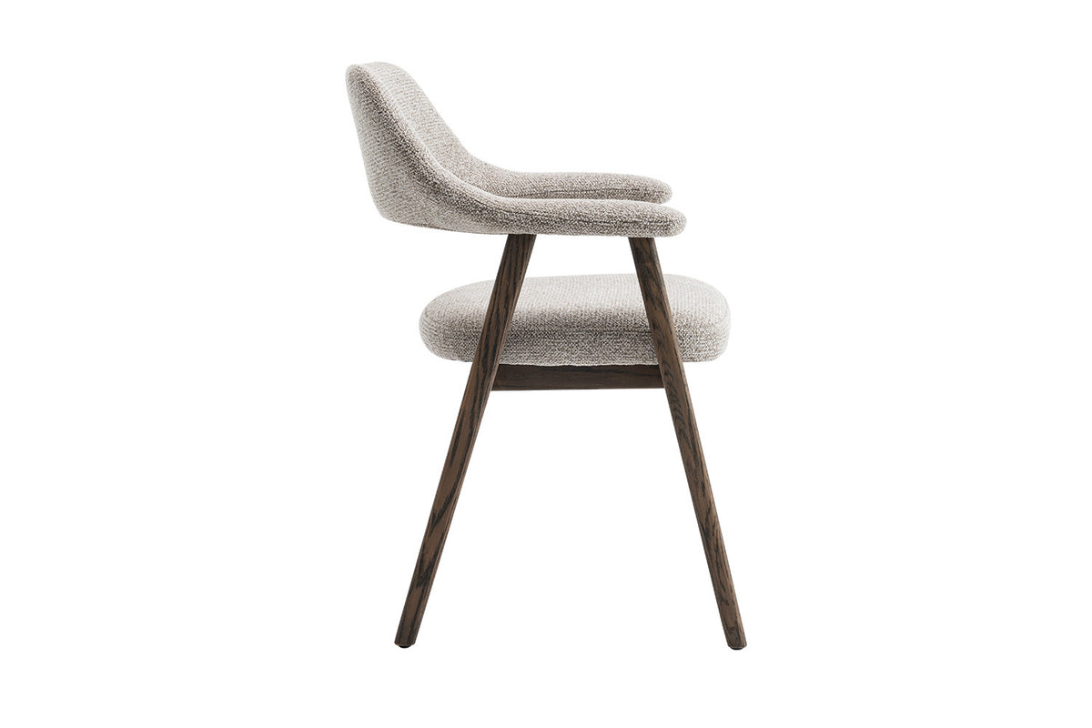 NEW - Stoel 'Coralie' Gerookte Massieve Eik Stof Ote Milan 130 Zand (2/doos) - foto 6