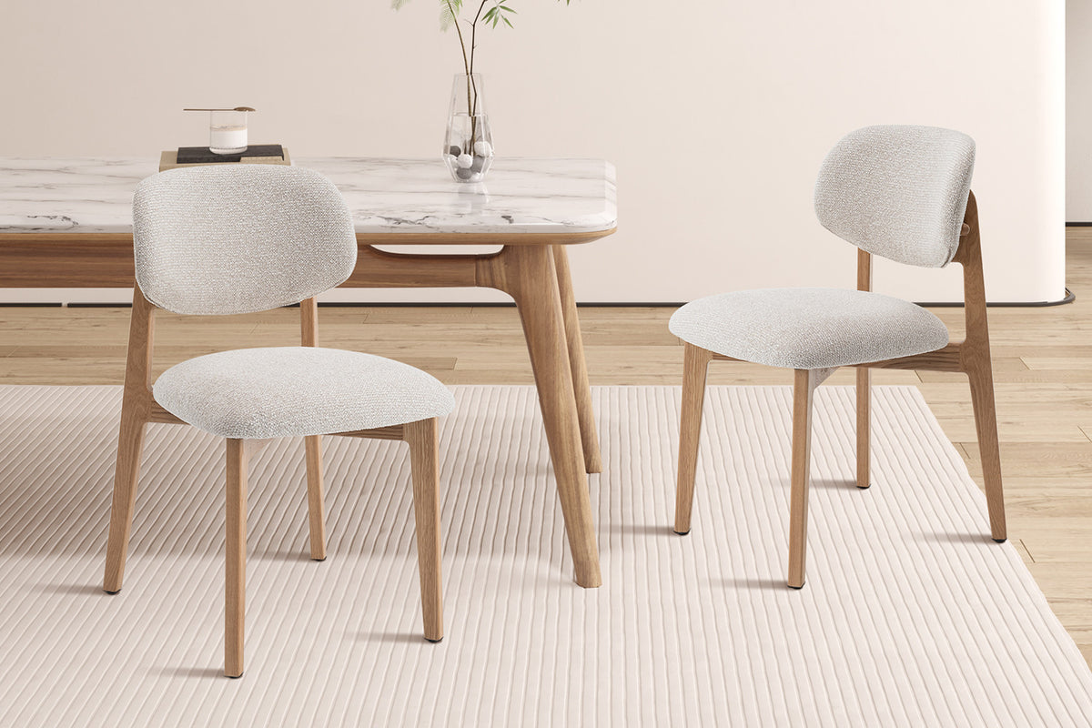 NEW - Stoel 'Carmen' Naturel Eik Ote Milan 103 Beige Gemonteerd (2/doos)