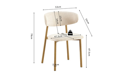 NEW - Stoel 'Coco' Naturel - Stof Fabb Raven 24 Beige (2/doos) - foto 11