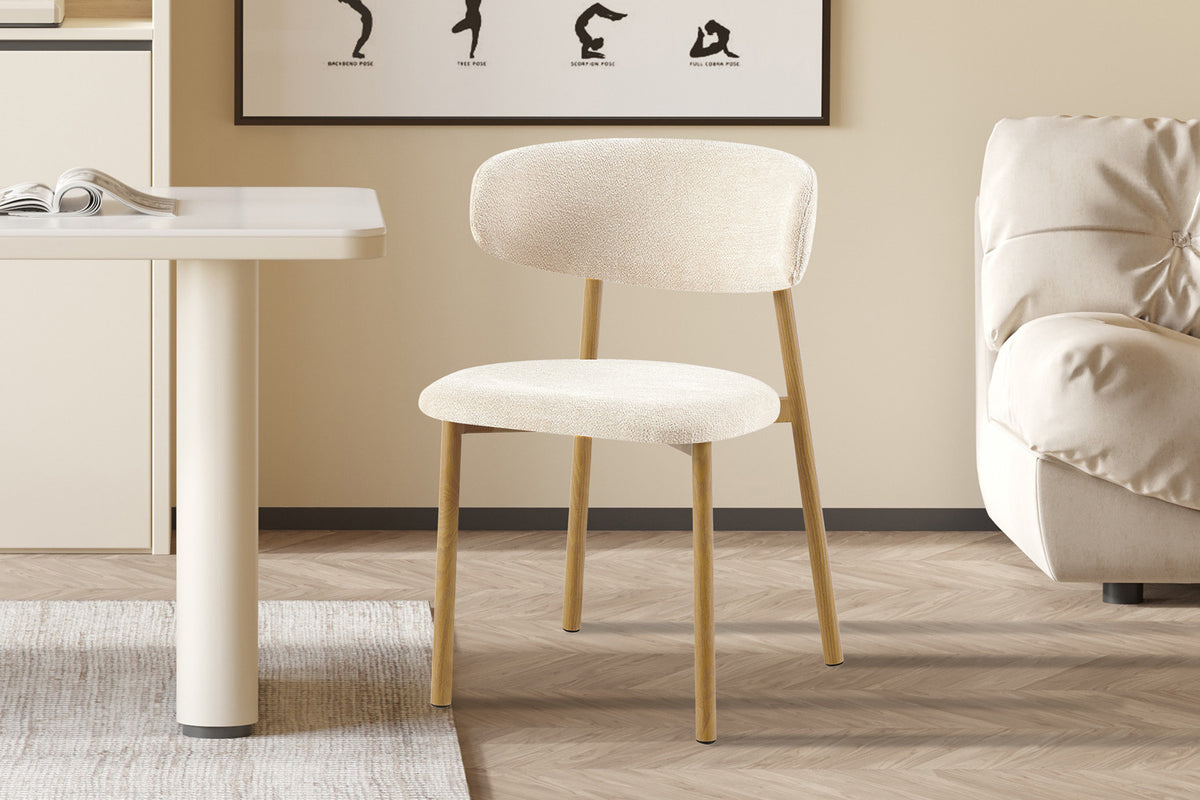 NEW - Stoel 'Coco' Naturel - Stof Fabb Raven 24 Beige (2/doos) - foto 2