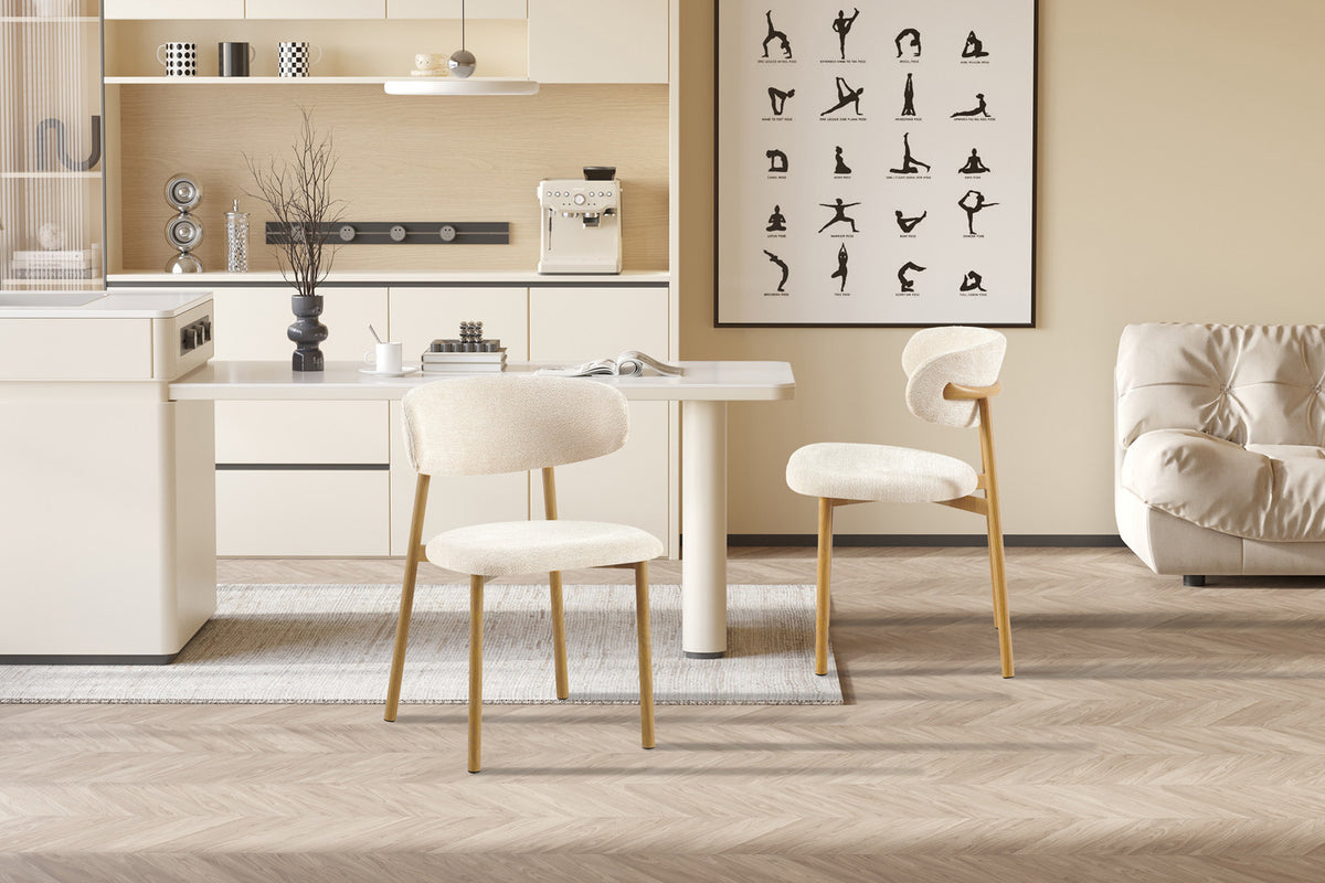 NEW - Stoel 'Coco' Naturel - Stof Fabb Raven 24 Beige (2/doos) - foto 3