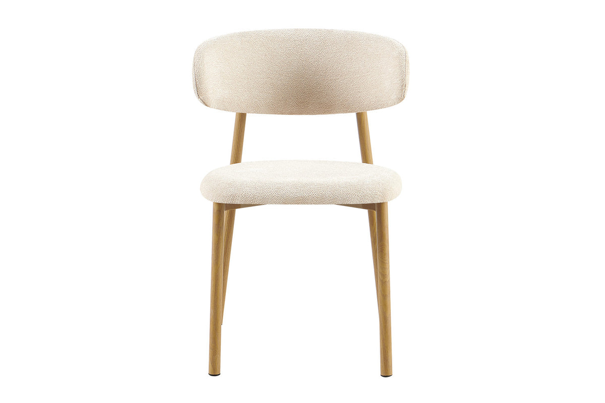 NEW - Stoel 'Coco' Naturel - Stof Fabb Raven 24 Beige (2/doos) - foto 5