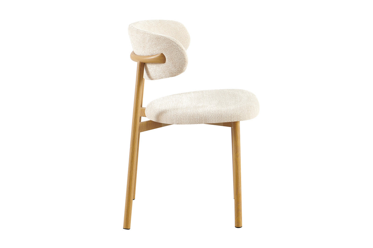 NEW - Stoel 'Coco' Naturel - Stof Fabb Raven 24 Beige (2/doos) - foto 7