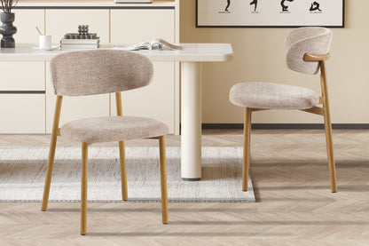 NEW - Stoel 'Coco' Naturel - Stof Fabb Raven 30 Zand (2/doos)
